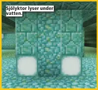  ??  ?? Sjölyktor lyser under vatten.