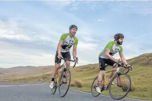  ??  ?? > Bamboo Challenge cyclists Dr Adrian Raybould and Dan Holley