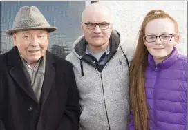  ??  ?? Fr Teddy Downs, Paul Riley and Aoife Riley.