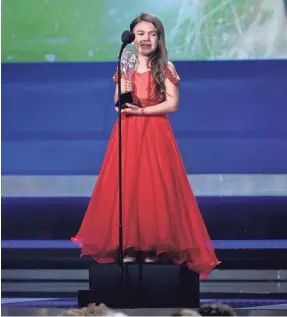  ??  ?? Seven-year-old Brooklynn Prince was a weepy mess, but in a good way, when she won best young actor/actress for “The Florida Project” at the Critics’ Choice Awards. CHRIS PIZZELLO/INVISION/AP