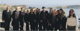  ??  ?? Form 5 students at St Margaret College Senior Secondary School, Verdala, Cospicua, Malta: Kylie Bonnici, Sarah Fiorini, Cody Parnis, Ylenia Azzopardi, Hayley Camilleri, Elisa Bugeja, Jasmine Farrugia, Hayley Mizzi, Garner Buttigieg, Danielle Urban and Maya Nussbaum together with their teachers: Martin Azzopardi sdc and Miss Joanne Dalli and Spiritual director, Fr Carmelo Spiteri ocd on a cultural venture experience in Valletta