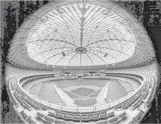  ?? Associated Press file ?? In this April 1965 photo, the Astrodome is seen through a fish-eye lens. The county is proposing to turn the “state antiquitie­s landmark” into a convention and meeting space.