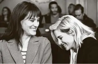  ?? Photos by Hulu ?? Mackenzie Davis, left, and Kristen Stewart star in the Hulu film “Happiest Season.”