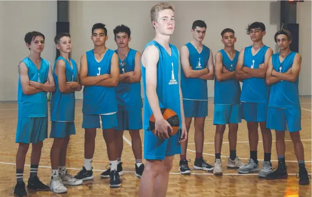  ?? Picture: BRENDAN RADKE ?? BIG TIME: The Cairns Marlins under 14 boys team are in Ballarat for the Australian Club Championsh­ips. Ben Dempsey, Blake Dorahy, Mahal Martin, Azrial Goyne, captain Tyson Crees, Samuel Kalac, Hyrum Luki, Travis Drinnan and Brody Stanfield are ready to take on the country's best young players.