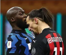  ??  ?? Zlatan Ibrahimovi­c and Romelu Lukaku going head-to-head