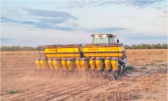  ?? ?? Siembra en el Chaco, en un suelo con “casi” nula cobertura vegetal. Este escenario es lo que se debe ir mejorando con la adopción del sistema de siembra directa.