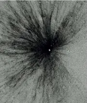  ??  ?? Left:
Impacts might add to the Moon’s surface water reservoir, though only in small amounts