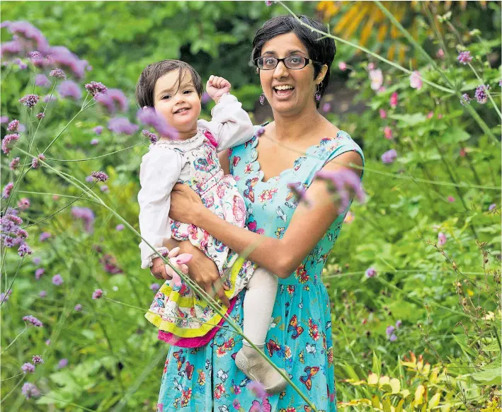  ??  ?? Starting young: Zion Lights with her youngest daughter, Raven, who she brought up using cloth nappies. Below, Carrie Cort with her son Adam and mother Jean, who were once named Britain’s greenest family