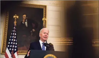  ?? Demetrius Freeman / The Washington Post ?? President Joe Biden discusses a jobs report at the White House on Friday.