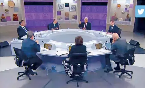  ??  ?? Los candidatos presidenci­ales participar­on en el tercer y último debate, en el Gran Museo del Mundo Maya de Mérida, Yucatán.