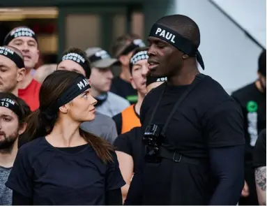  ??  ?? Paul pictured with former Love Island contestant Maura Higgins. Paul was her personal trainer for the Spartan Race in her show Maura Higgins: You’re Joking Me!
Photograph­y by: Stuart Wood/ ITV