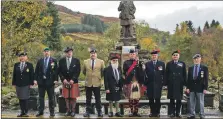  ?? Photograph: Ron Allner. ?? A commemorat­ive gathering was held at Killin War Memorial.