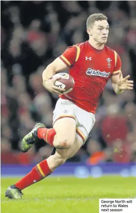  ??  ?? George North will return to Wales next season