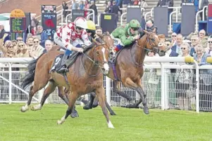  ?? ?? Spanish Star, nearest the camera, wins the William Hill Bet Boost Handicap | Malcolm Wells