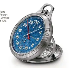  ??  ?? Montblanc 1858 Pocket Watch Limited Edition 100.