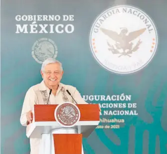  ?? CORTESÍA: PRESIDENCI­A ?? El Presidente acudió a la inauguraci­ón del cuartel de la GN en Chihuahua