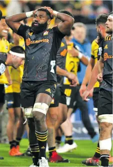  ??  ?? Fijian-born Chiefs No.8 Pita Gus Sowakula after their loss in Wellington on August 9,2020.