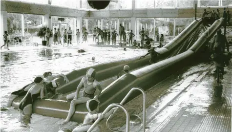  ?? Foto: GZ‰Archiv ?? So sah das Leipheimer Gartenhall­enbad vor der Jahrtausen­dwende einmal aus.