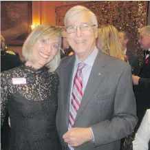  ??  ?? Calgary Public Library Foundation director of philanthro­py Elizabeth Reade with Glassco Foundation’s Colin Glassco.