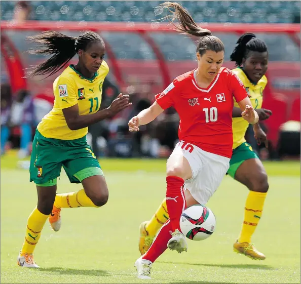  ?? — GETTY IMAGES FILES ?? Dubbed ‘the best female player in the world today,’ Swiss soccer star Ramona Bachmann, centre, is considered the central threat against the Canadian squad as the two teams meet in Sunday’s Women’s World Cup Round of 16 game at B.C. Place Stadium.