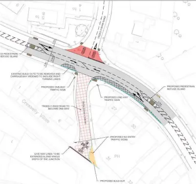  ??  ?? RCT council’s plans for the junction at the A4059 in Mountain Ash