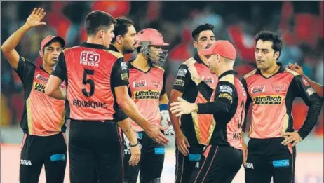  ?? AFP ?? Sunrisers Hyderabad have lost just one game at home but their shaky form playing away has left them still not certain of qualificat­ion.