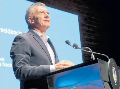  ?? Télam ?? El presidente Macri, al anunciar ayer la medida en un acto en el CCK