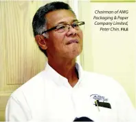  ?? FILE ?? Chairman of AMG Packaging &amp; Paper Company Limited, Peter Chin.
