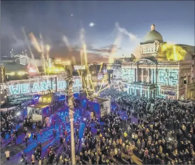  ?? PICTURE: DANNY LAWSON/PA ?? PROGRAMME: ‘We Are Hull’ by Zolst Balogh is projected on to buildings as Hull started its year as City of Culture in 2017.