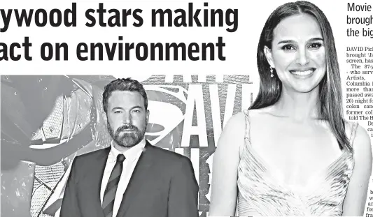  ??  ?? Ben Affleck co-founded the Eastern Congo Initiative in 2010 and has been using the organisati­on to raise awareness of threatened natural resources in the region. • (Right) Natalie Portman created her own vegan shoe line that donates the proceeds to the non-profit organisati­on The Nature Conservanc­y.