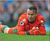  ??  ?? I DON’T BELIEVE IT: Shay Given looks forlorn after Leighton Baines’ penalty rebounded off his head and into the net