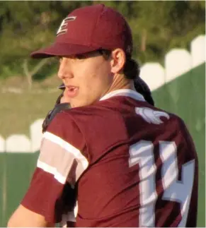  ?? (Photo by Danny P. Smith, SDN) ?? Tanner Knight goes into his windup as a pitcher for the Eupora Eagles last season.