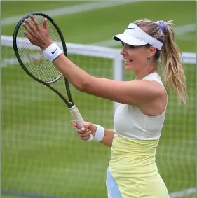  ?? ?? Katie Boulter celebrates after her straight-sets defeat of Caroline Garcia to reach the quarter-finals in Birmingham