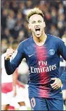  ??  ?? Paris Saint-Germain’s Brazilian forward Neymar Jr celebrates after scoring a goal during the French L1 football match between Paris Saint Germain and Reims on Sept 26 at the Parc des Princes Stadium in Paris. (AFP)