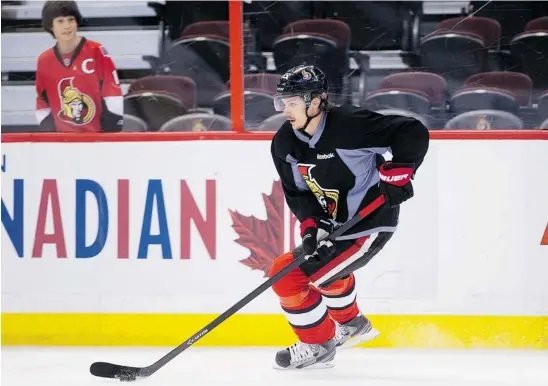  ?? PHOTOS: WAYNE CUDDINGTON/OTTAWA CITIZEN ?? Erik Karlsson skates with the team Friday for the first time since his Achilles tendon was sliced nine weeks ago. At the time, it was believed he would not return until next season.
