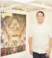  ?? ?? Municipali­ty of Guagua Mayor Anthony Joseph Torres before the interior of the Betis Church