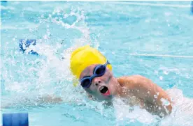  ??  ?? Murray McHugh goes full throttle in the U10 freestyle event