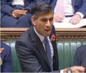  ?? (AFP) ?? Britain’s PM Rishi Sunak attending the weekly session of Prime Minister’s Questions in the House of Commons in London on Wednesday