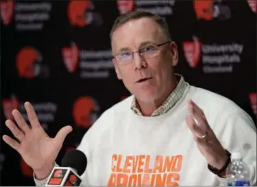  ?? ASSOCIATED PRESS FILE ?? Browns general manager John Dorsey will be looking for coaching candidates and draft prospects in the second half of the season and the offseason.