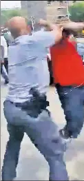  ??  ?? SPARRING: Cellphone video shows cop Jean Francisco tangling with a suspect.
