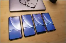  ??  ?? (Left to right): The iphone XR, Oneplus 6T, and Pixel 3 XL all run the latest version of their respective operating systems, but the Galaxy Note 9 is still stuck on Android Oreo.