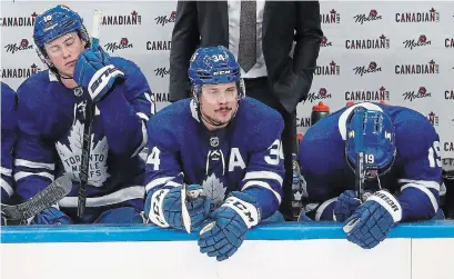  ?? STEVE RUSSELL TORONTO STAR FILE PHOTO ?? Mitch Marner, left, and Auston Matthews know the pressure is on after another disappoint­ing first-round playoff loss last spring.