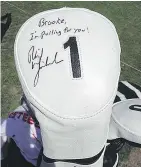  ??  ?? Phil Mickelson signed Canadian Brooke Henderson’s driver head cover.