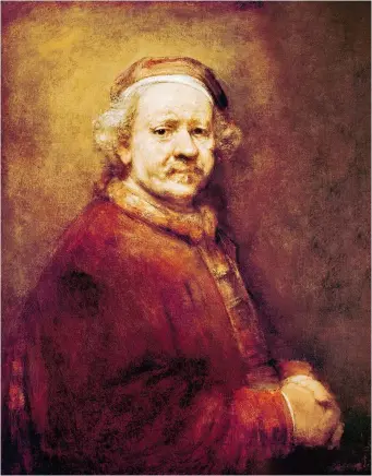  ?? ?? Rembrandt, self-portrait (1669, Oil on Canvas, National Gallery, London)