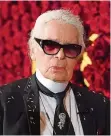  ?? FOTO: WEISS/AFP ?? Karl Lagerfeld sorgte mit drastische­n Äußerungen zur deutschen Flüchtling­spolitik für Wirbel.