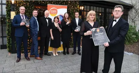  ?? Photo Domnick Walsh. ?? Pictured at the launch of the Enable Ireland Diamond Ball were Mark Teahan; Brian Hurley; Billy Nolan; Breeda Hurley; Celene Moloney; Padraig McGillcudd­y; The Kerryman Sales and Marketing Manager Siobhan Murphy; and Sean Scally Enable Ireland.