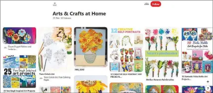  ??  ?? “We’ve updated our
Pinterest page (left) to have some easy art making projects that are related to American artists,” explains Diane Carroll, chief communicat­ions and marketing officer at Crystal Bridges.