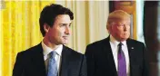  ?? SEAN KILPATRICK / THE CANADIAN PRESS FILES ?? Shortly after speaking with Justin Trudeau, Donald Trump announced he would not be scrapping NAFTA.