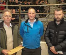  ?? ABOVE: RIGHT: Photos by Joe Hanley ?? Speakers at the Beef Plan meeting at Castleisla­nd Mart on Monday evening: Eoin Donnelly, Eamon Corley (Chairman), and Dermot O’Brien.Cllr Toireasa Ferris with Sean Kennedy and John Nash (Newcastle west)