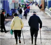  ?? PHOTO: STEVE HUMPHREYS ?? Smaller crowds: Some 61,000 visitors went to the Ploughing yesterday.